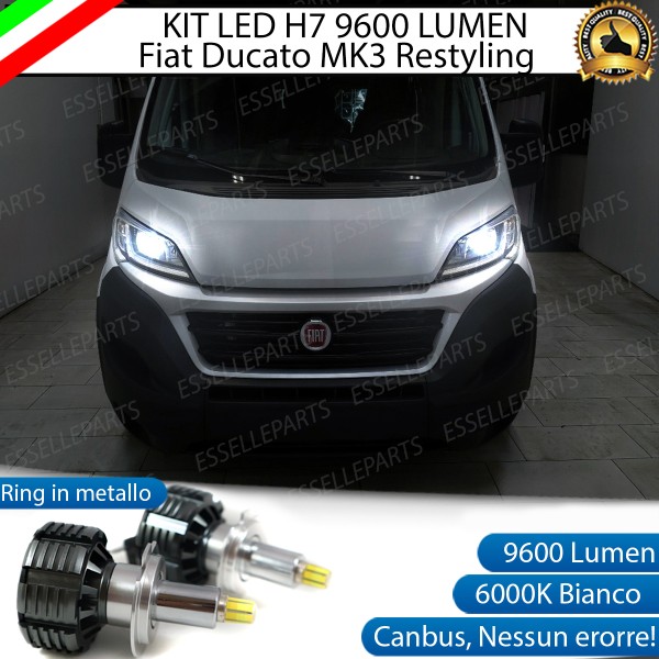 Kit Full LED H7 9600 Lumen 6000K bianco Anabbaglianti Fiat Ducato Mk3 Restyling