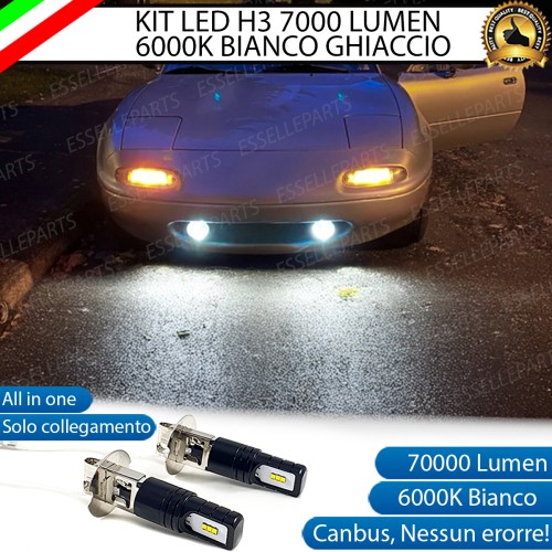 Kit Full LED H3 7000 Lumen Fendinebbia Mazda MX-5 Mk1