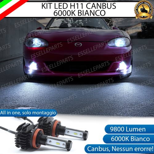 Kit Full LED Fendinebbia H11 9800 Lumen Per Mazda MX-5 Mk2 dal 09/2003