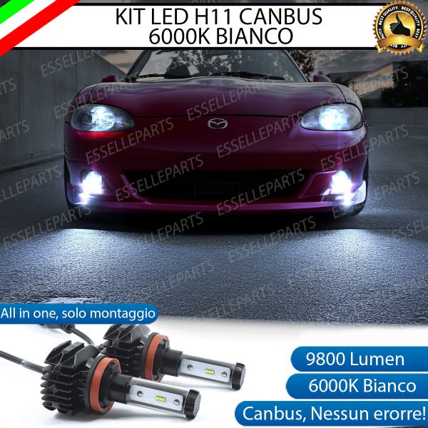 Kit Full LED Fendinebbia H11 9800 Lumen Per Mazda MX-5 Mk2 dal 09/2003