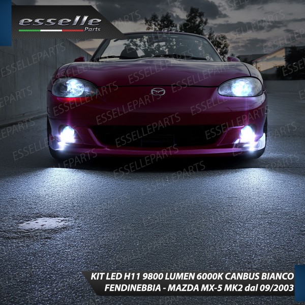 Kit Full LED Fendinebbia H11 9800 Lumen Per Mazda MX-5 Mk2 dal 09/2003