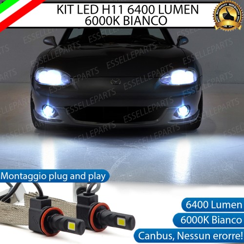 Kit Full LED Fendinebbia H11 6400 Lumen 6000K bianco Mazda MX-5 Mk2 dal 09/2003