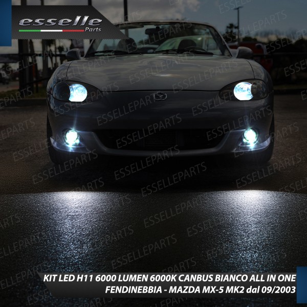 Kit Full LED H11 6000 LUMEN Canbus 6000K Fendinebbia per Mazda MX-5 Mk2 dal 09/2003