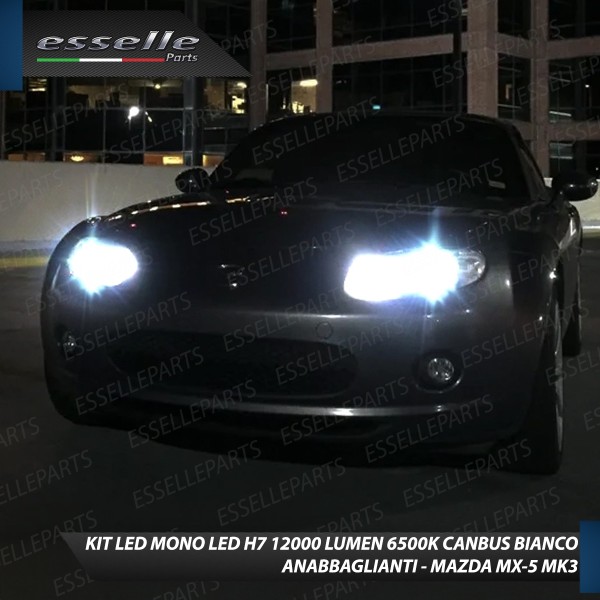 Kit Full LED H7 Monoled 12000 LUMEN Canbus bianco ghiaccio per Mazda MX-5 MK3