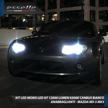 Kit Full LED H7 Monoled 12000 LUMEN Canbus bianco ghiaccio per Mazda MX-5 MK3
