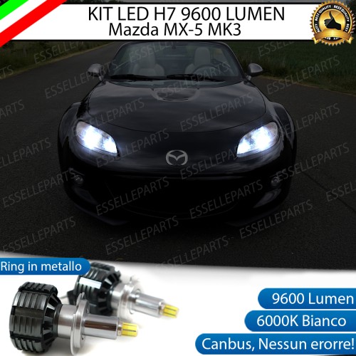 Kit Full LED H7 9600 Lumen 6000K bianco Anabbaglianti Mazda MX-5 MK3