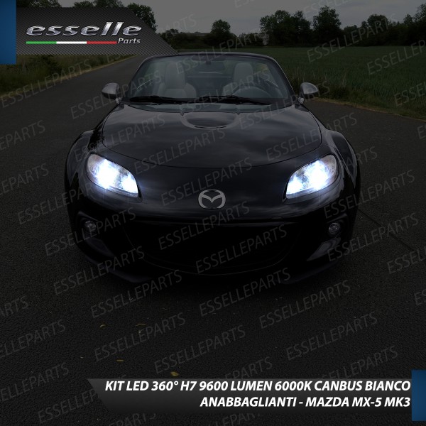 Kit Full LED H7 9600 Lumen 6000K bianco Anabbaglianti Mazda MX-5 MK3