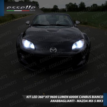 Kit Full LED H7 9600 Lumen 6000K bianco Anabbaglianti Mazda MX-5 MK3