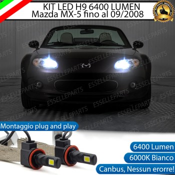 Kit Full LED H9 6400 LUMEN Abbaglianti Mazda MX-5 MK3 fino al 09/2008