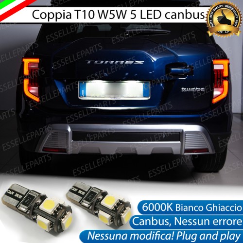 Luci Targa 5 LED Canbus 6000K per SSANGYONG TORRES