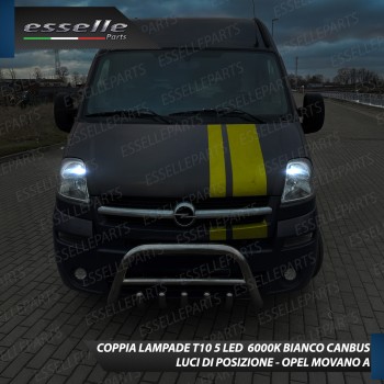 Luci posizione T10 W5W 5 LED Canbus Opel Movano Luci posizione T10 W5W 5 LED Canbus Opel Movano