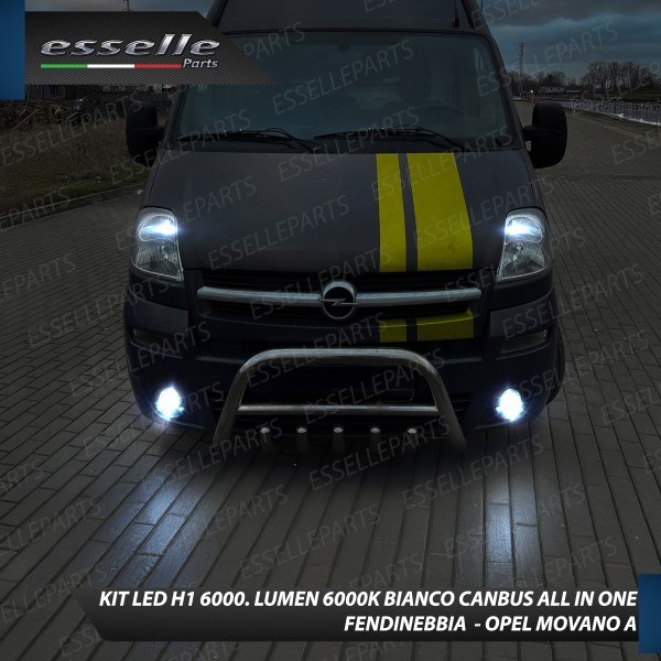 Kit Full LED coppia H1 6000 LUMEN Fendinebbia per Opel Movano A