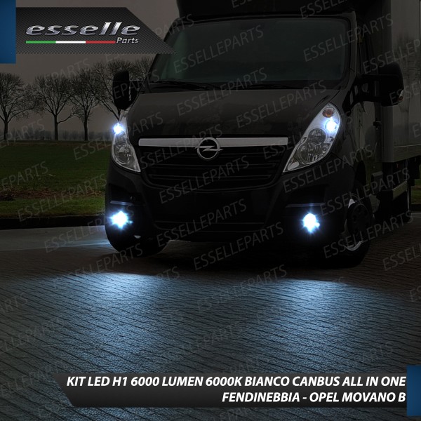 Kit Full LED coppia H1 6000 LUMEN Fendinebbia per Opel Movano B