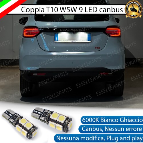 COPPIA LUCI TARGA T10 9 LED CANBUS PER LEAPMOTOR T03