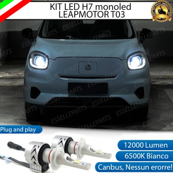 Kit Full LED H7 Monoled 12000 LUMEN Canbus bianco ghiaccio per LEAPMOTOR T03