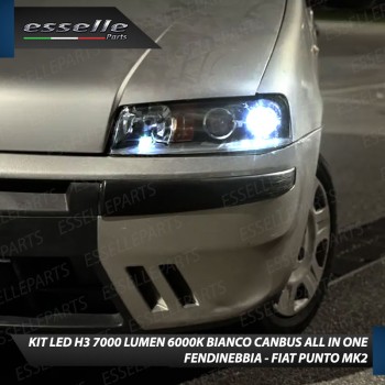 Kit Full LED H3 Slim Fiat Punto MK2 Da 2001 Fendinebbia 7000 Lumen 6000K Canbus