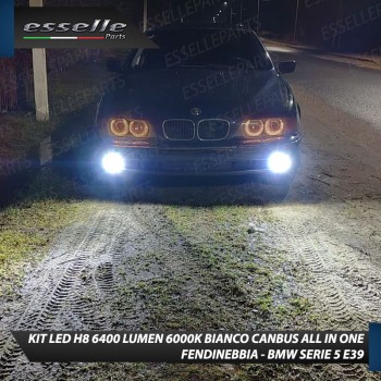 Kit Full LED H8 Fendinebbia 6400 Lumen 6000K bianco BMW SERIE 5 E39 DAL 09/2000 IN POI