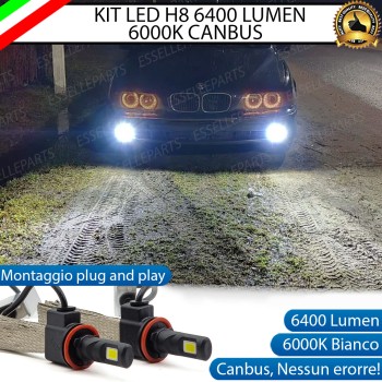 Kit Full LED H8 Fendinebbia 6400 Lumen 6000K bianco BMW SERIE 5 E39 DAL 09/2000 IN POI
