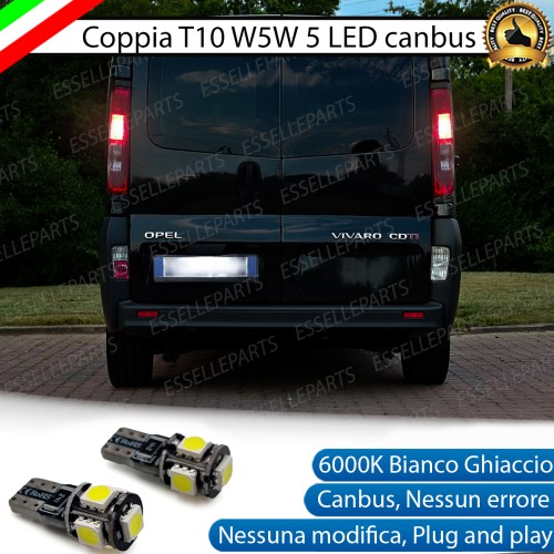 Coppia Lampade LED Luci Targa 5 LED Canbus 6000K Opel Vivaro