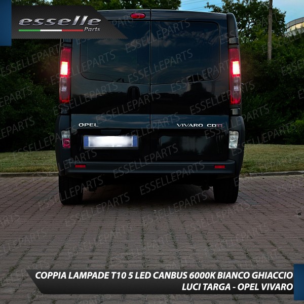Coppia Lampade LED Luci Targa 5 LED Canbus 6000K Opel Vivaro