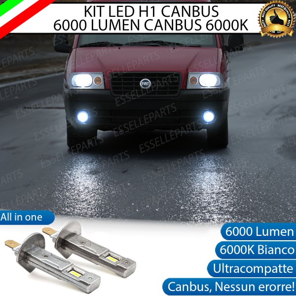 Kit Full LED coppia H1 6000 LUMEN Fendinebbia per FIAT SCUDO MK1 DAL 2004 IN POI