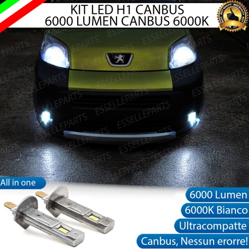 Kit Full LED coppia H1 6000 LUMEN Fendinebbia per Peugeot Bipper