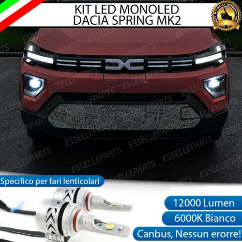 Kit Mono LED HB3 12000 Lumen 6000K bianco per DACIA SPRING MK2