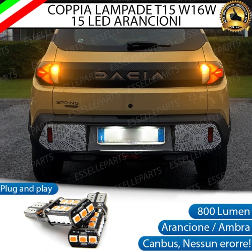 Coppia Frecce Posteriori T15 W16W 15 LED Canbus PER DACIA SPRING MK2