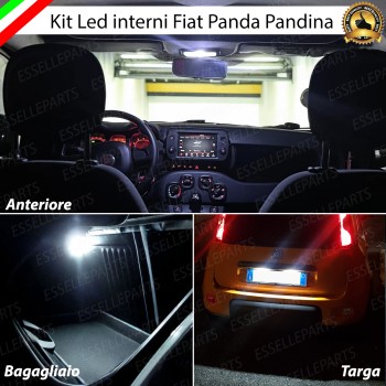 Kit Led Interni Completo + Led Targa Fiat Panda Pandina 6000k bianco
