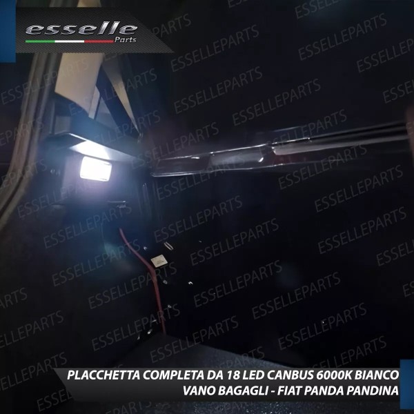 Placchetta a Led Bagagliaio 18 Led Specifica Fiat Panda Pandina 6000k