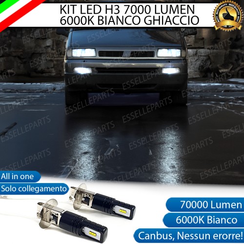 Kit Full LED H3 7000 Lumen Fendinebbia per FIAT ULYSSE MK1