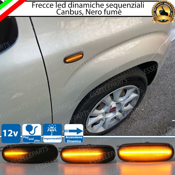Coppia Frecce Laterali Nero Fume' Progressive A Led Fiat Panda Pandina Canbus