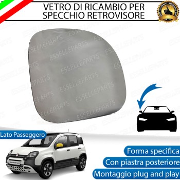 Specchietto Fiat Panda Pandina Specchio Vetro Retrovisore Lato Passeggero