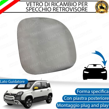 Specchietto Fiat Panda Pandina Vetro Specchio Retrovisore Lato Guida Sinistro