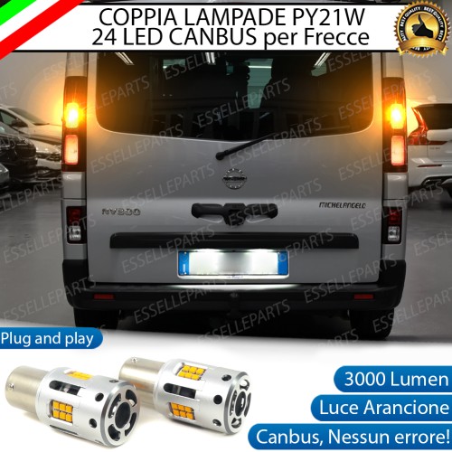 Coppia Frecce Posteriori PY21W 24 LED Canbus 3.0 per NISSAN NV300