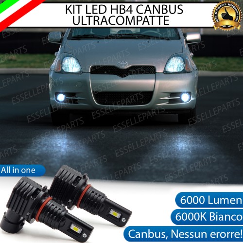 Kit Full LED HB4 6000 LUMEN Canbus 6000K Bianco Fendinebbia per TOYOTA YARIS MK1