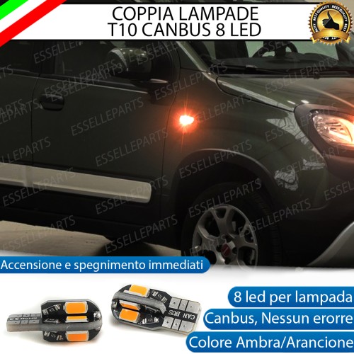 Coppia Lampade T10 W5W 8 LED per Frecce Laterali Fiat Panda Pandina