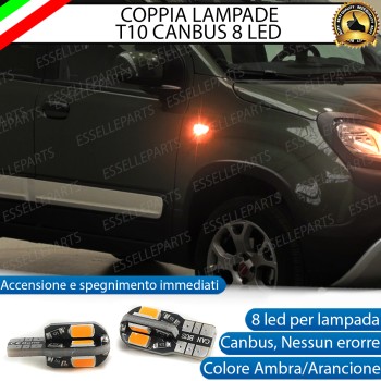 Coppia Lampade T10 W5W 8 LED per Frecce Laterali Fiat Panda Pandina