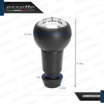 Pomello leva cambio 5 marce nero e cromato in ABS per CITROEN C4