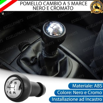 Pomello leva cambio 5 marce nero e cromato in ABS per CITROEN DS4 Pomello leva cambio 5 marce nero e cromato in ABS per CITROEN DS4