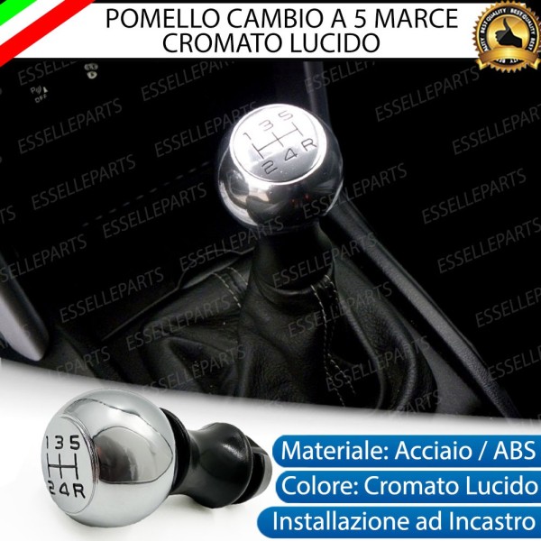 Pomello leva cambio 5 marce cromato lucido in acciaio per CITROEN C3 MK2