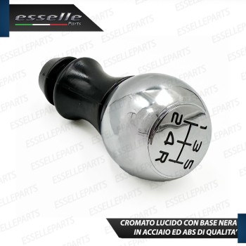Pomello leva cambio 5 marce cromato lucido in acciaio per PEUGEOT 206+ Pomello leva cambio 5 marce cromato lucido in acciaio per PEUGEOT 206+
