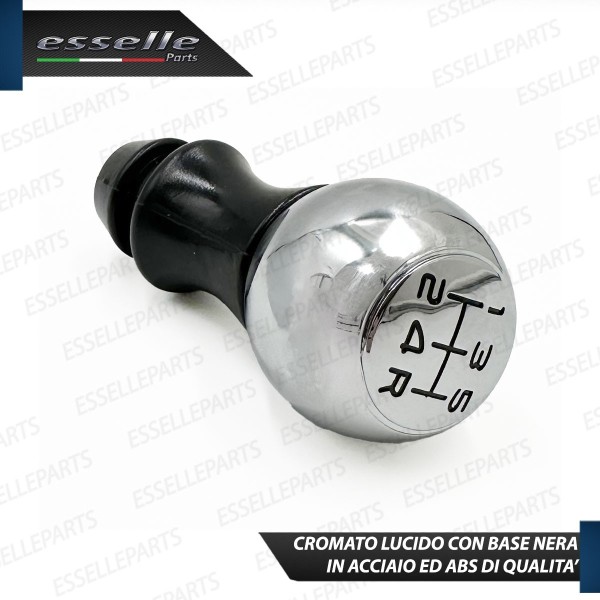 Pomello leva cambio 5 marce cromato lucido in acciaio per CITROEN C3 PLURIEL