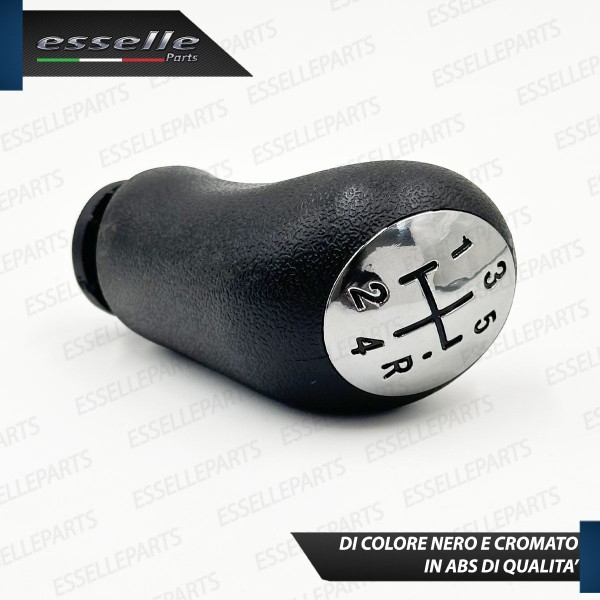 Pomello leva cambio 5 marce nero e cromato in ABS per RENAULT MODUS