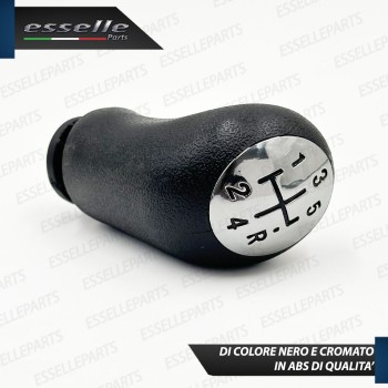 Pomello leva cambio 5 marce nero e cromato in ABS per SMART FORTWO MK3 Pomello leva cambio 5 marce nero e cromato in ABS per SMART FORTWO MK3