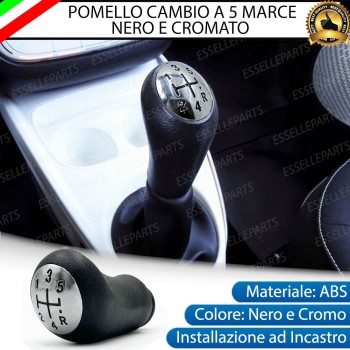 POMELLO LEVA CAMBIO 5 MARCE NERO E CROMATO PER RENAULT CLIO MK4 PRE-RESTYLING POMELLO LEVA CAMBIO 5 MARCE NERO E CROMATO PER RENAULT CLIO MK4 PRE-RESTYLING