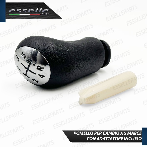 POMELLO LEVA CAMBIO 5 MARCE NERO E CROMATO PER RENAULT CLIO MK4 PRE-RESTYLING