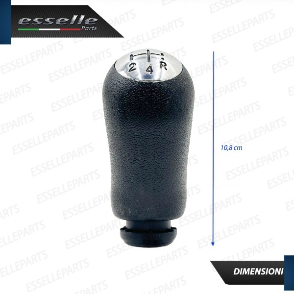 POMELLO LEVA CAMBIO 5 MARCE NERO E CROMATO PER RENAULT CLIO MK4 PRE-RESTYLING