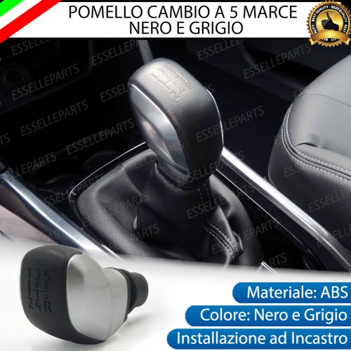 Pomello leva cambio a 5 marce Nero e Grigio in abs per Peugeot 208