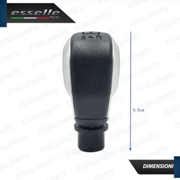 Pomello leva cambio a 5 marce Nero e Grigio in abs per Peugeot 2008